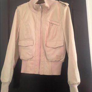 Beige Leather Jacket